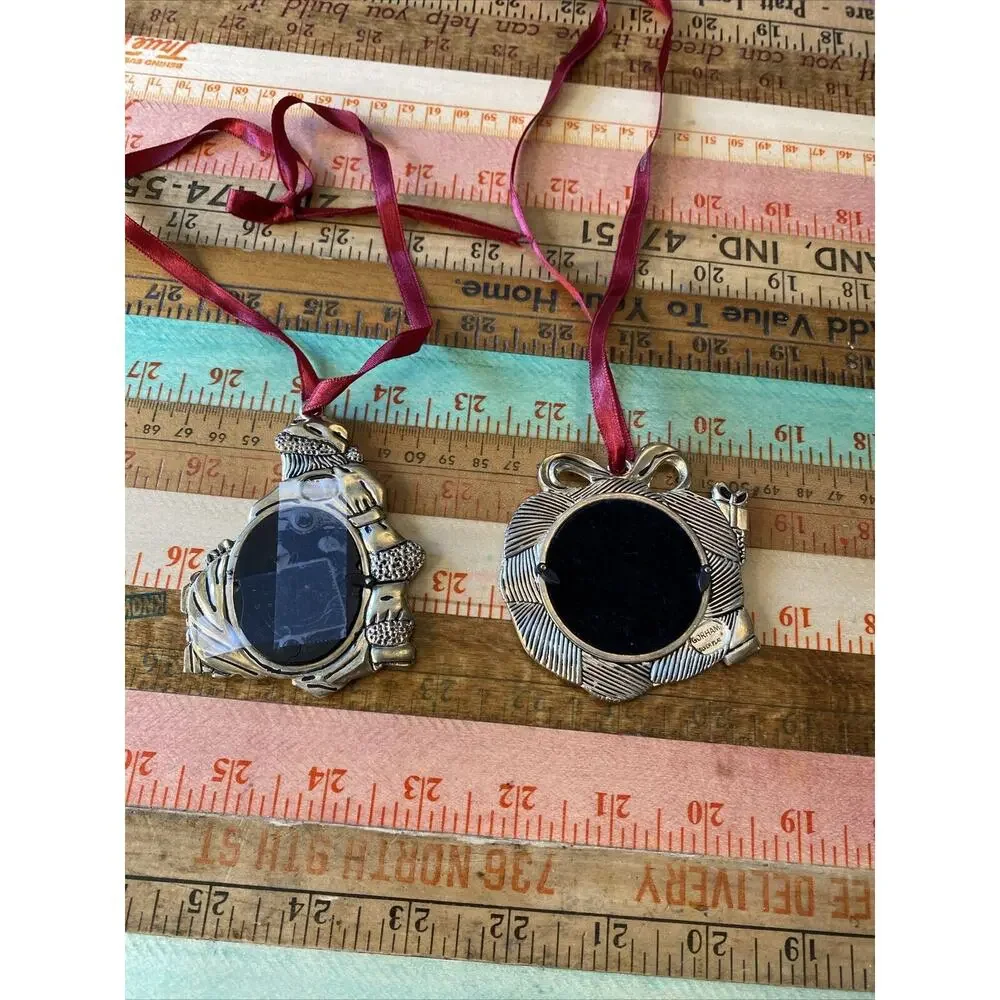 Gorham Silver Plate Christmas Ornament Picture Frame Hanging Tree Decor FLAW.